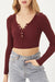 Cropped Snap Button Sweater Top