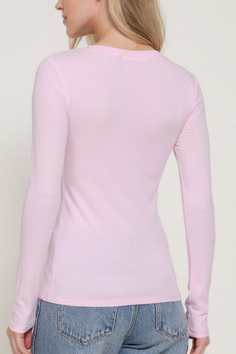Basic Crew Neck Cotton Jersey T-Shirt Top