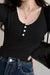 Y2K Button Front Lace Trimmed Long Sleeve Top