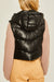 PU Faux Leather Chevron Puffer Vest
