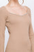 Long Sleeve Sweater Knit Dress with Rhinestone Detail