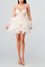 Sequins and Tulle Sweetheart Neck Ruffled Mini Dress