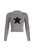 Y2K Star Logo Ribbed Crop Sweater
