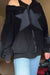 Y2K Star Patch Oversize Front-Zip Hoodie Sweatshirt Jacket