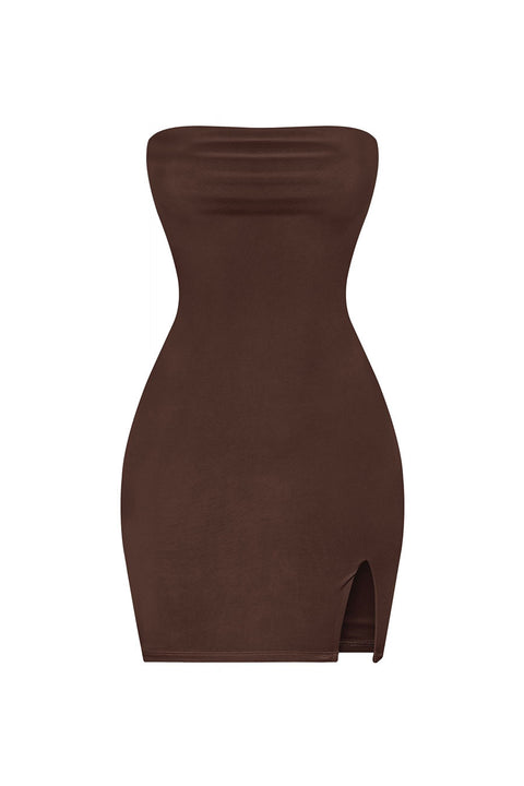 Tresser™ Strapless Tube Side Slit Mini Dress