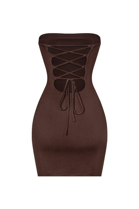 Tresser™ Strapless Tube Side Slit Mini Dress