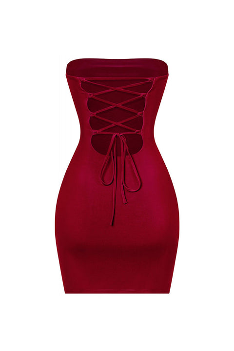 Tresser™ Strapless Tube Side Slit Mini Dress