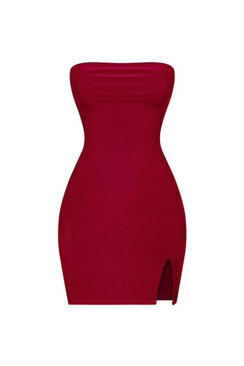 Tresser™ Strapless Tube Side Slit Mini Dress
