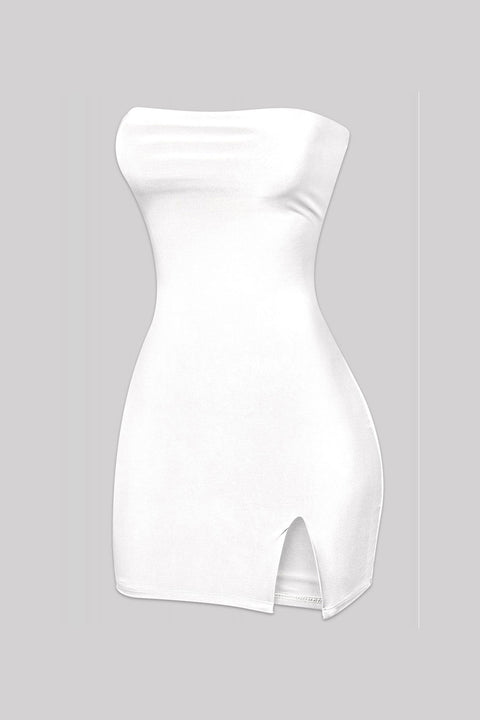 Tresser™ Strapless Tube Side Slit Mini Dress
