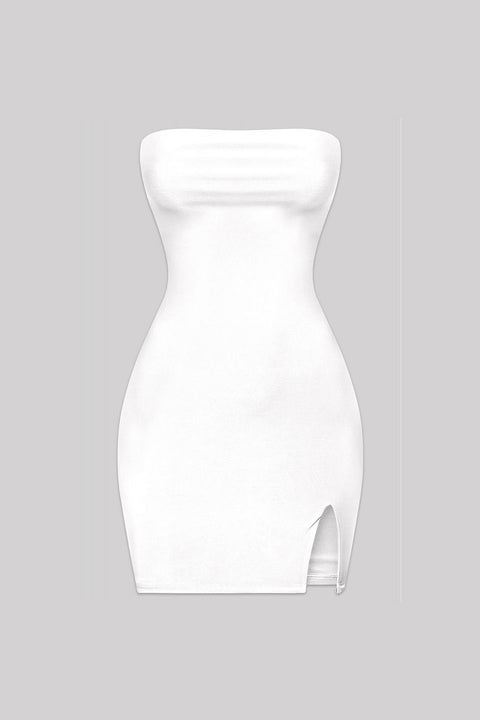 Tresser™ Strapless Tube Side Slit Mini Dress
