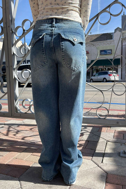Y2K Acubi Baggy Jeans with Flap Pockets