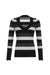 Y2K Deep V-Neck Striped Long Sleeve Sweater Top