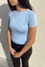 Basic Short Sleeve Crew Neck Double Layer Knit Top