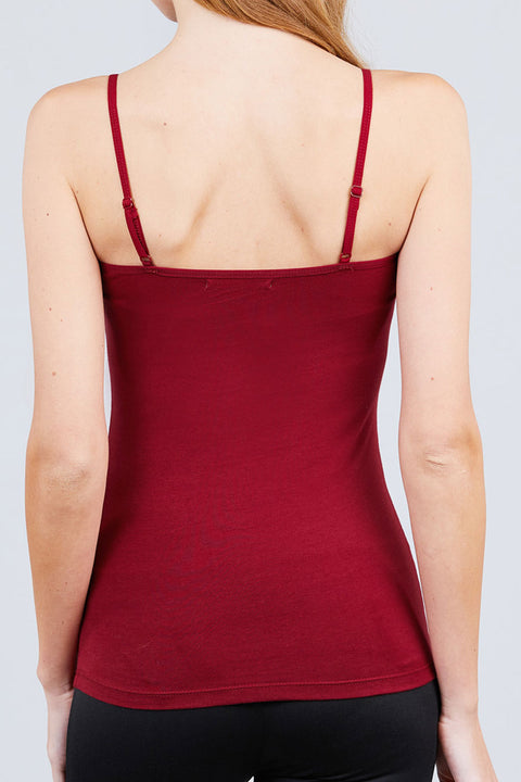 Basic Adjustable Strap Cropped Cami Top