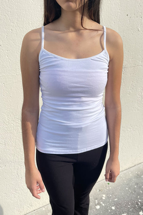 Basic Adjustable Strap Cropped Cami Top