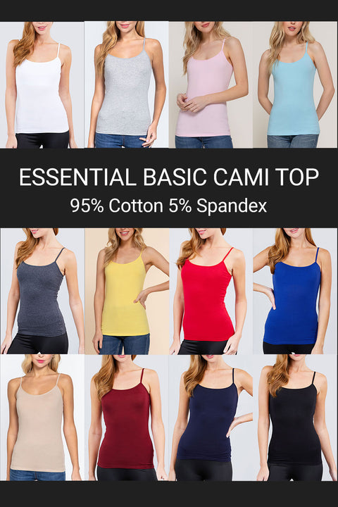 Basic Adjustable Strap Cami Top