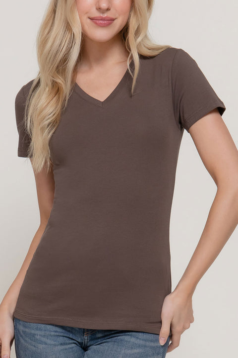 Basic Short Sleeve V-Neck T-Shirt