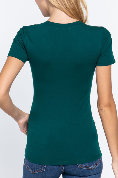 Basic Short Sleeve V-Neck T-Shirt
