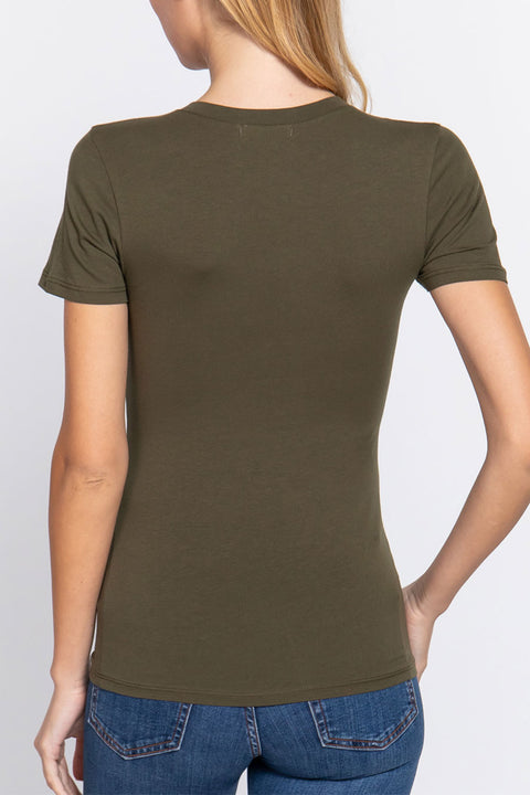 Basic Short Sleeve V-Neck T-Shirt