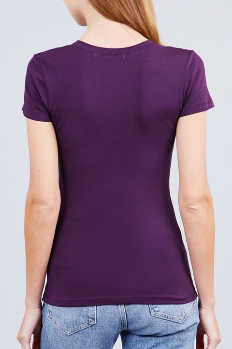 Basic Short Sleeve V-Neck T-Shirt