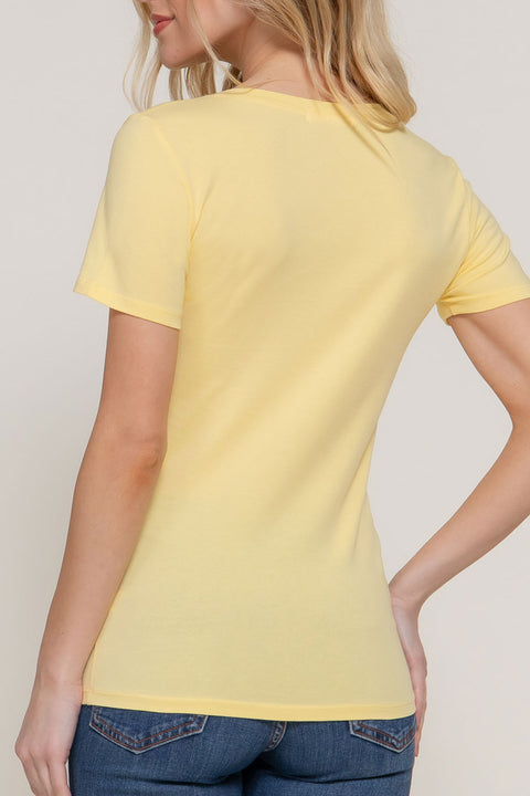 Basic Short Sleeve Scoop Neck T-Shirt Top