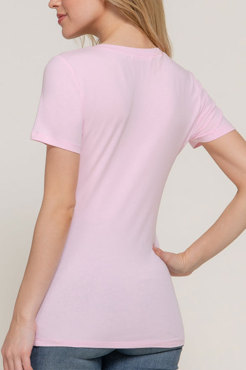 Basic Short Sleeve Scoop Neck T-Shirt Top