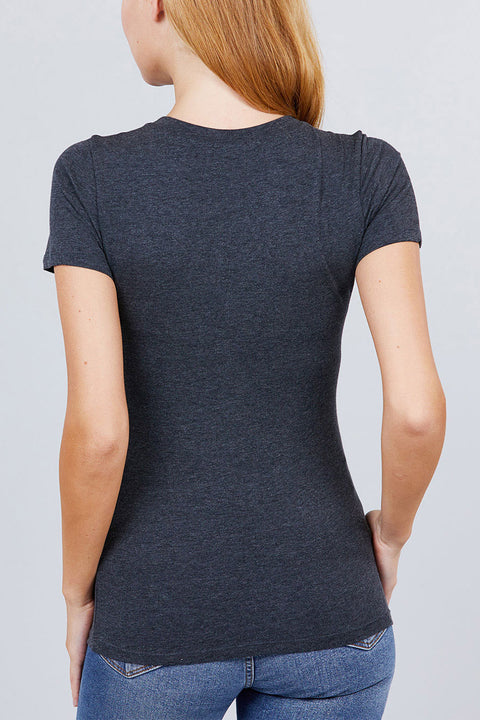Basic Short Sleeve Crew Neck T-Shirt
