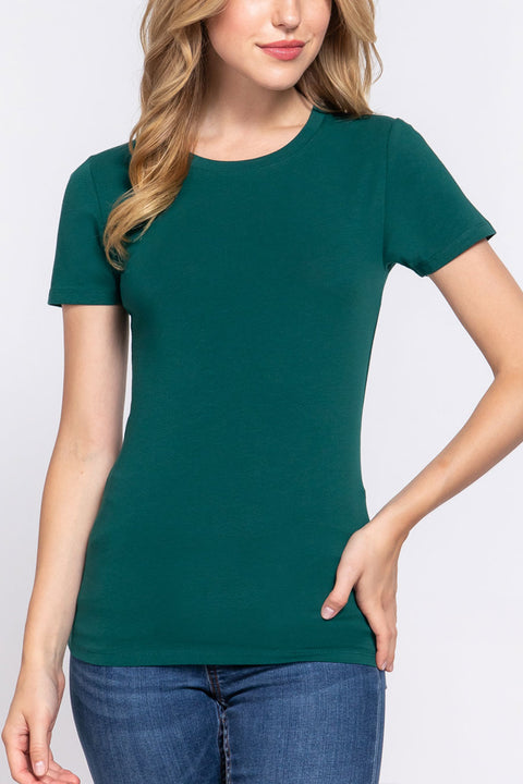 Basic Short Sleeve Crew Neck T-Shirt