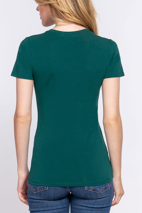 Basic Short Sleeve Crew Neck T-Shirt