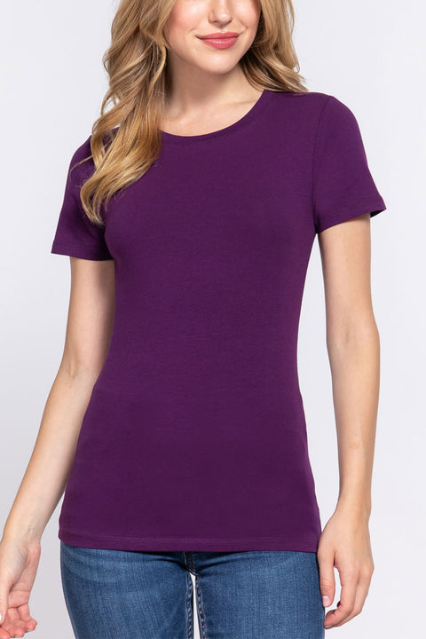 Basic Short Sleeve Crew Neck T-Shirt