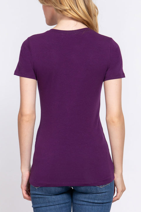 Basic Short Sleeve Crew Neck T-Shirt