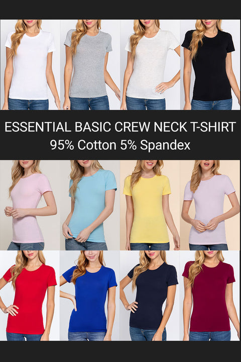 Basic Short Sleeve Crew Neck T-Shirt