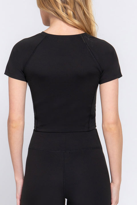 Basic Short Sleeve Crew Neck Workout Top