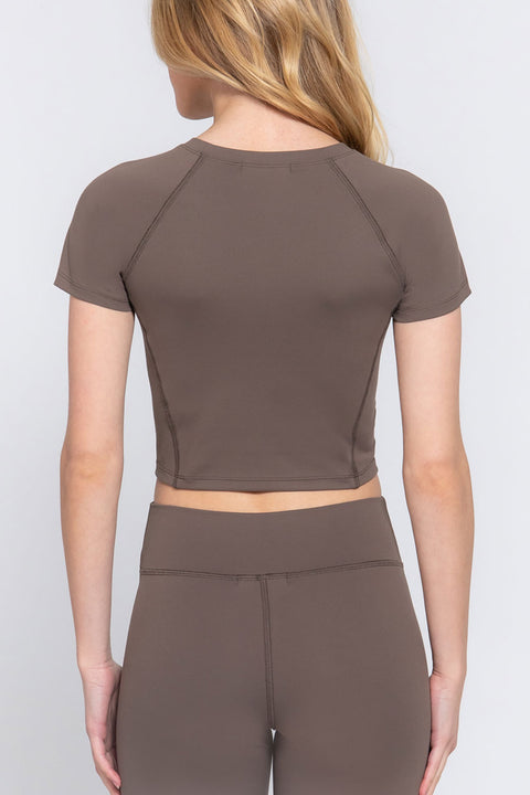Basic Short Sleeve Crew Neck Workout Top