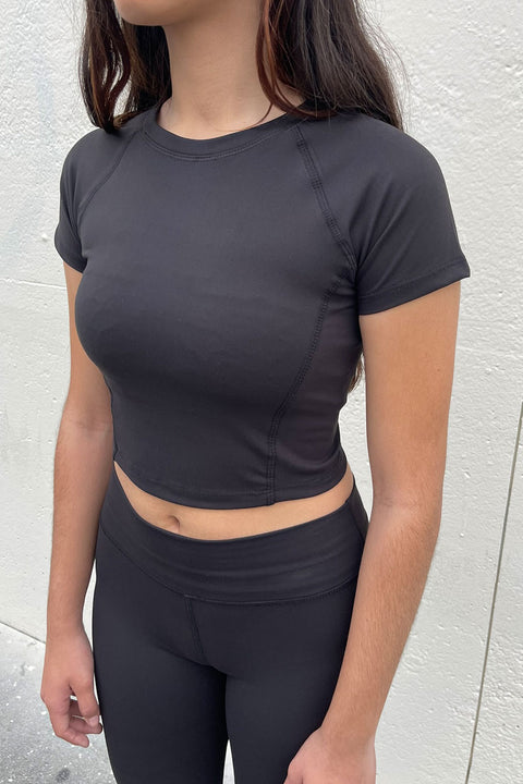 Basic Short Sleeve Crew Neck Workout Top