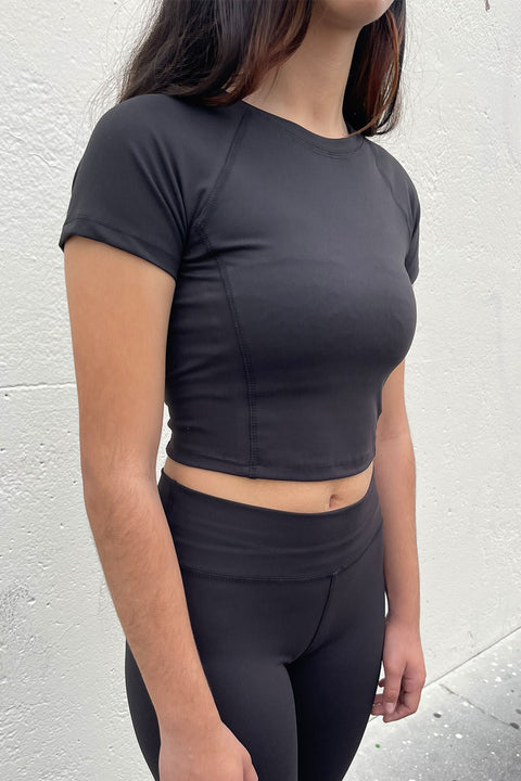 Basic Short Sleeve Crew Neck Workout Top