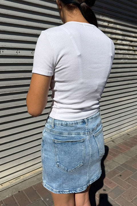 WAXJEAN Snow Wash Mini Skirt