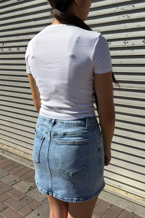 Basic Short Sleeve Cotton Baby Rib Tee