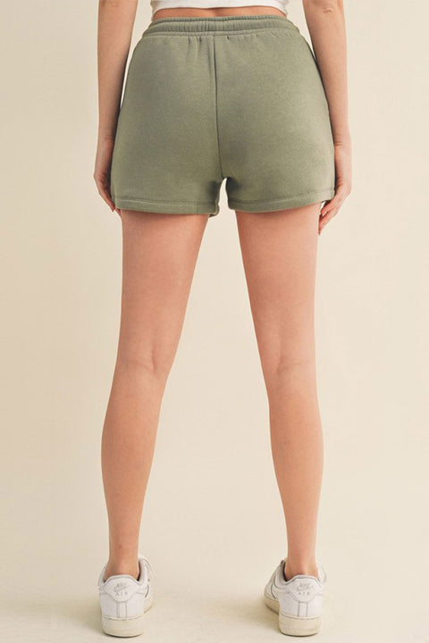 Basic Fleece Shorts with Pocket and Drawstrings