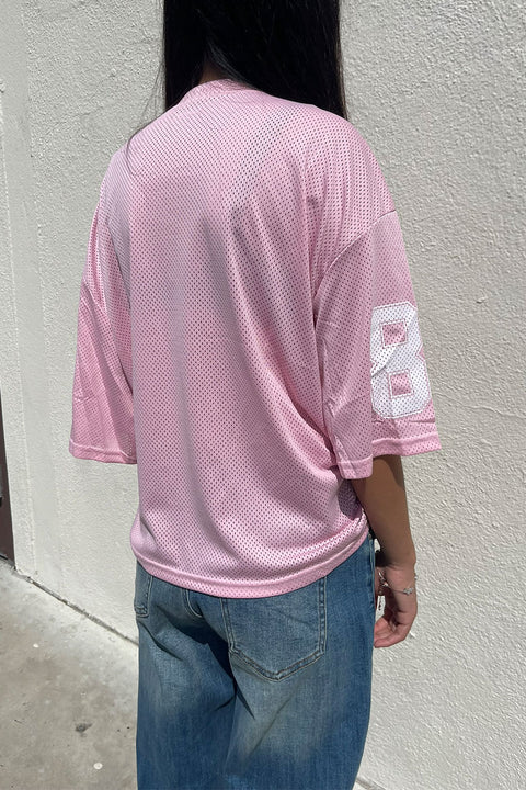 90s Kids Number 80 Short Sleeve Jersey Light Pink T-Shirt