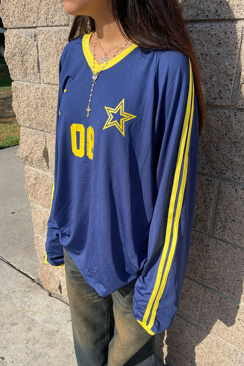 90s Kids Oversized Long Sleeve Soccer Jersey Shirts