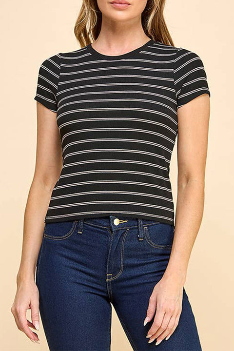 Basic Ribbed Stripped Baby Tee