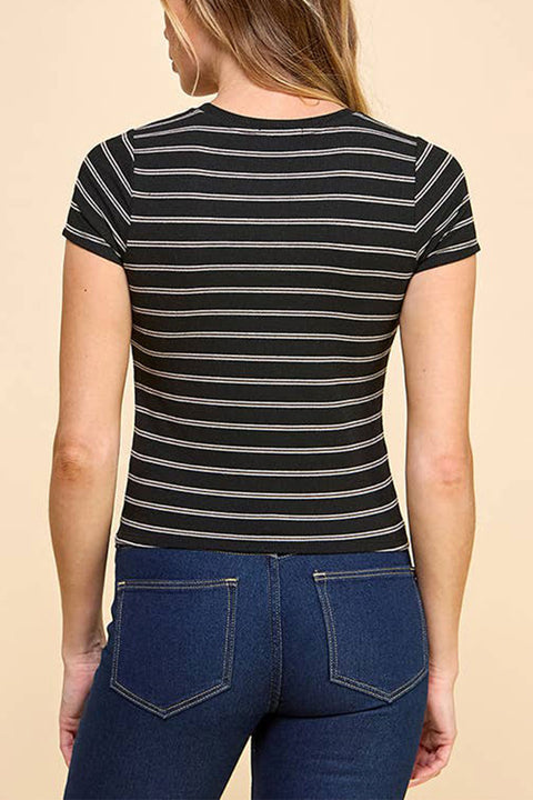 Basic Ribbed Stripped Baby Tee