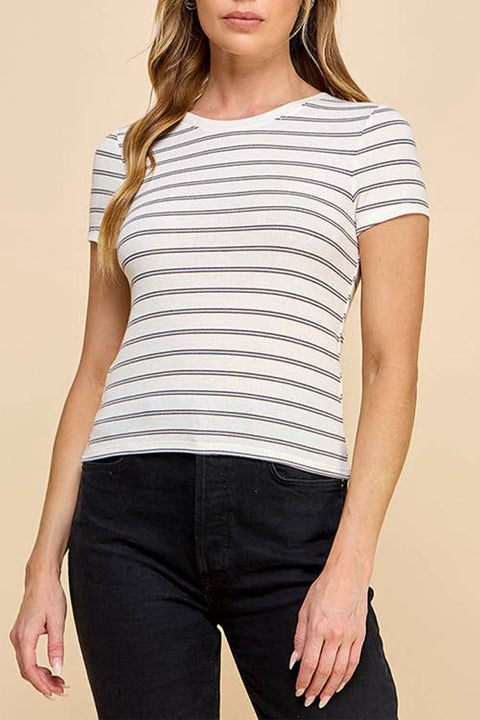 Basic Ribbed Stripped Baby Tee