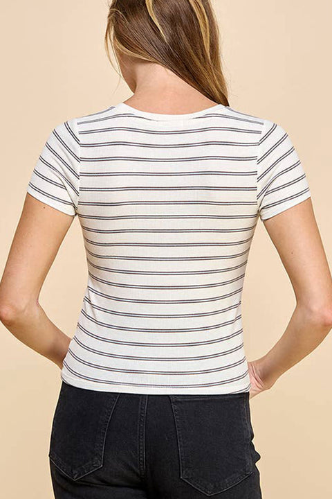 Basic Ribbed Stripped Baby Tee