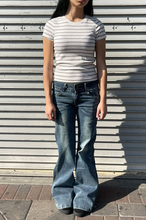 Basic Ribbed Stripped Baby Tee