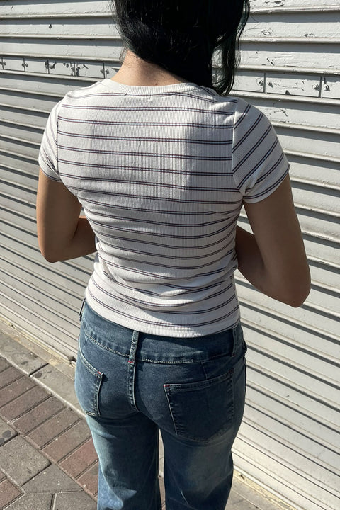 Basic Ribbed Stripped Baby Tee