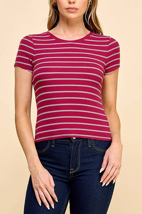 Basic Ribbed Stripped Baby Tee
