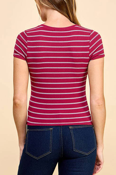 Basic Ribbed Stripped Baby Tee