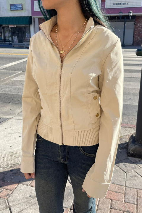 2000s Retro Style Khaki Jacket